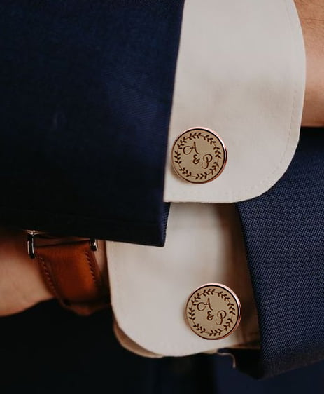 elegant wood custom wedding cufflinks