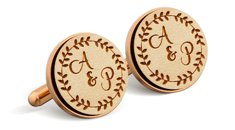 wood wedding cufflinks