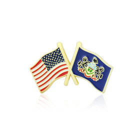 Pennsylvania and USA Crossed Flag Pins