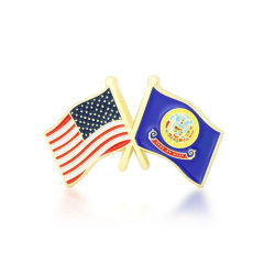 Idaho and USA Crossed Flag Pins