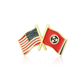 Tennessee and USA Crossed Flag Pins