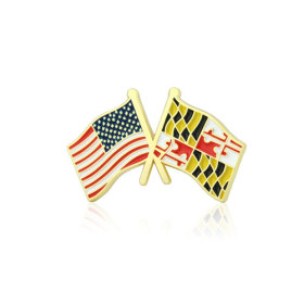 Maryland and USA Crossed Flag Pins
