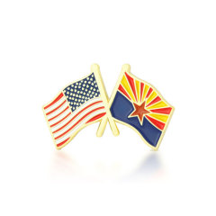 Arizona and USA Crossed Flag Pins