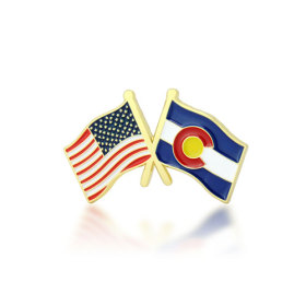 Colorado and USA Crossed Flag Pins