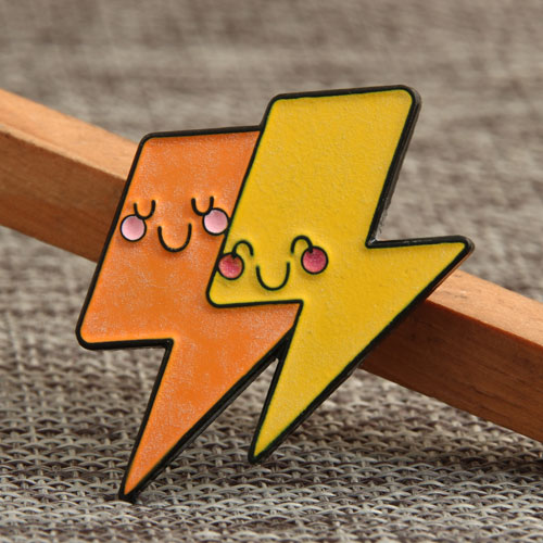 Two-Color Lightning Enamel Pins