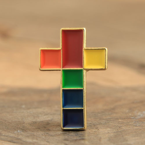 Colorful Cross Custom Enamel Pins