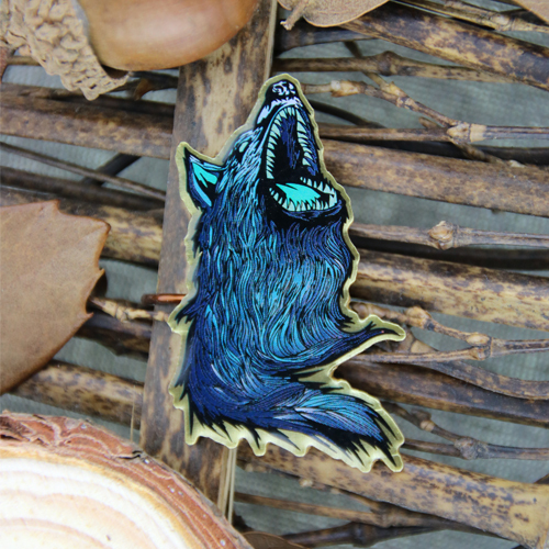 Custom Blue wolf Pins
