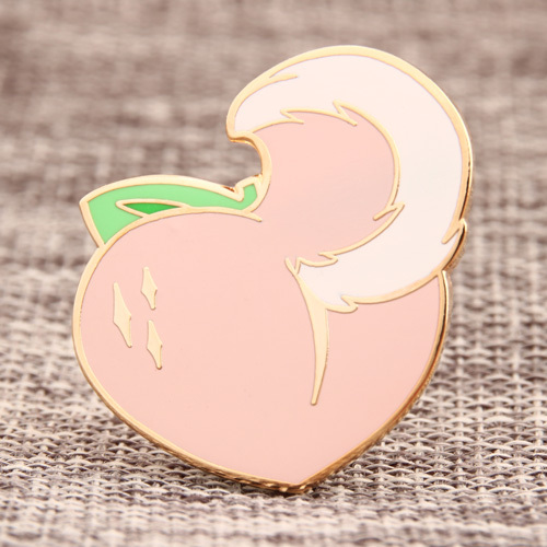 Custom Peach Enamel Pins