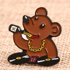 Custom DJ Bear Enamel Pins