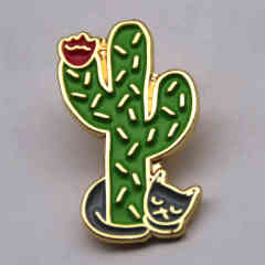 Cacti and Cat Enamel Pins